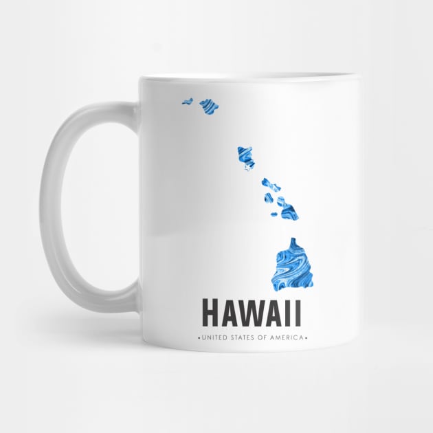 Hawaii state map abstract blue by StudioGrafiikka